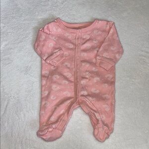 George Pink Rainbow footie / sleeper One Piece 🌈